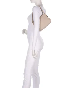 Rebekka Schultertasche genarbtes Rindsleder beige