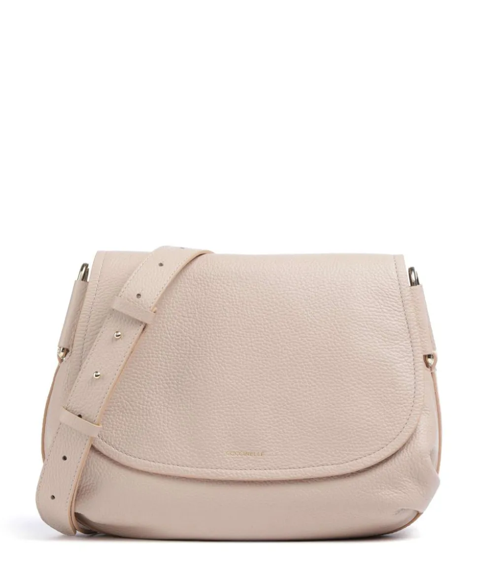 Rebekka Schultertasche genarbtes Rindsleder beige