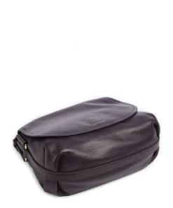 Rebekka Schultertasche genarbtes Rindsleder pflaume