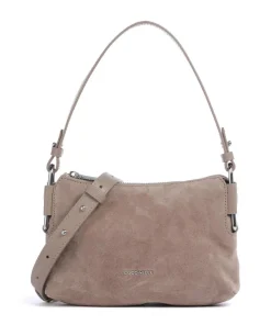 Rebekka Suede Schultertasche aufgerautes Rindsleder taupe