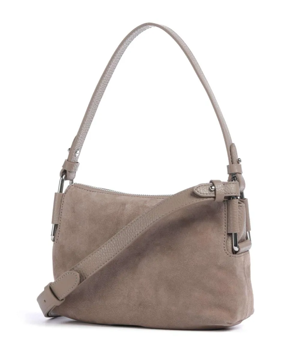 Rebekka Suede Schultertasche aufgerautes Rindsleder taupe