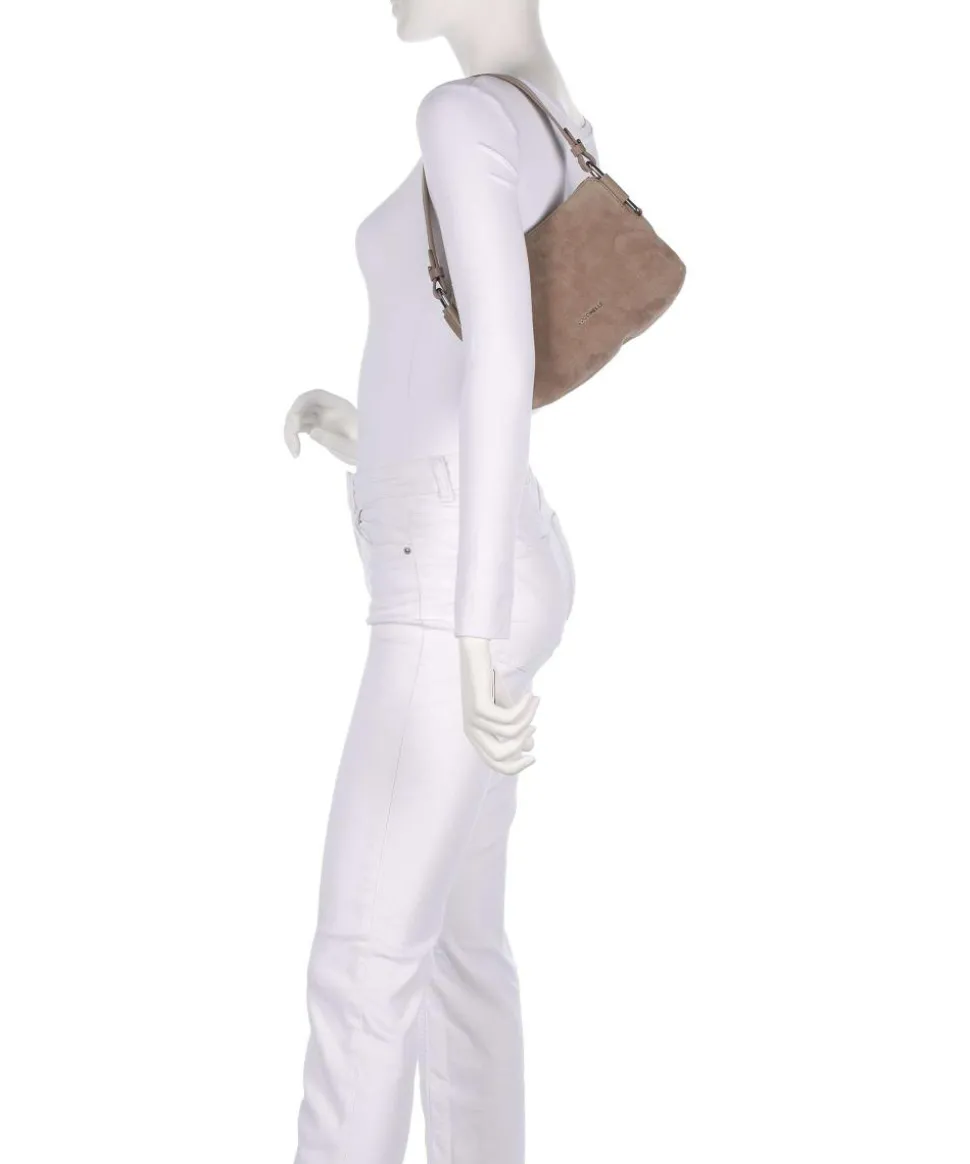 Rebekka Suede Schultertasche aufgerautes Rindsleder taupe