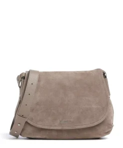Rebekka Suede Schultertasche aufgerautes Rindsleder taupe