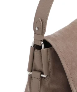 Rebekka Suede Schultertasche aufgerautes Rindsleder taupe
