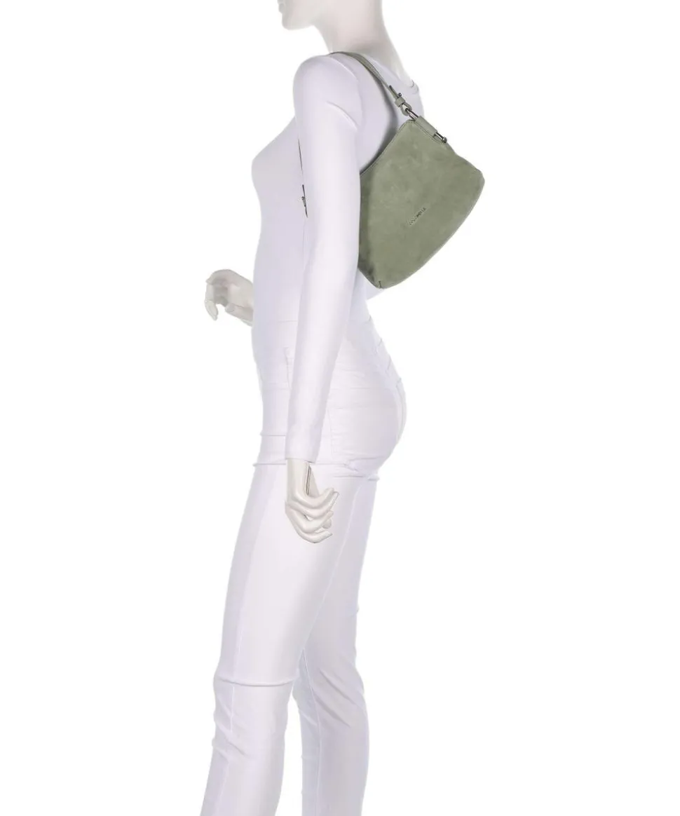 Rebekka Suede Schultertasche aufgerautes Rindsleder graugrün