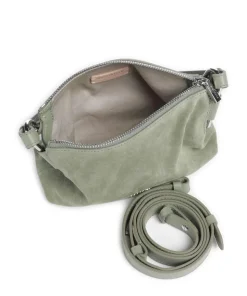 Rebekka Suede Schultertasche aufgerautes Rindsleder graugrün
