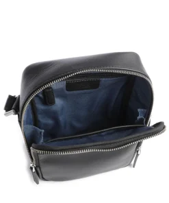 Relaxed Umhängetasche genarbtes Rindsleder schwarz