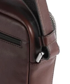 Relaxed Umhängetasche genarbtes Rindsleder dunkelbraun