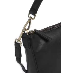 Remona Schultertasche genarbtes Rindsleder schwarz