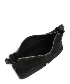 Ren Suede S Schultertasche aufgerautes Leder schwarz