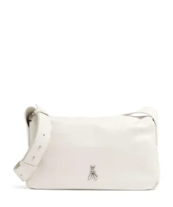 Reverse Umhängetasche fein genarbtes Leder elfenbein