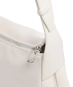 Reverse Umhängetasche fein genarbtes Leder elfenbein