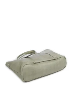 Reversible Shopper genarbtes Leder graugrün