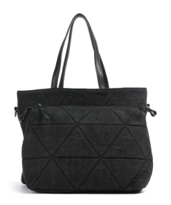 Reversible Shopper genarbtes Leder schwarz