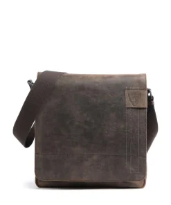 Richmond Schultertasche Leder dunkelbraun