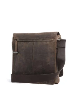 Richmond Schultertasche Leder dunkelbraun