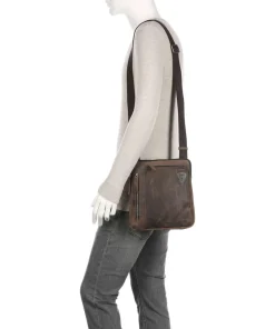 Richmond Umhängetasche genarbtes Leder dunkelbraun