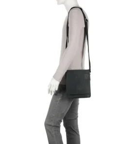 Richmond Umhängetasche Leder schwarz