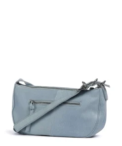 Ride Easy Schultertasche genarbtes Leder hellblau