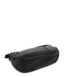 Ride Easy Schultertasche genarbtes Leder schwarz