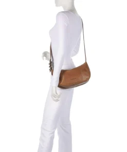 Ride Easy Schultertasche genarbtes Leder karamellbraun