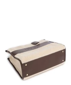 Ridhi M Handtasche Lederimitat, Kunstfell beige/braun