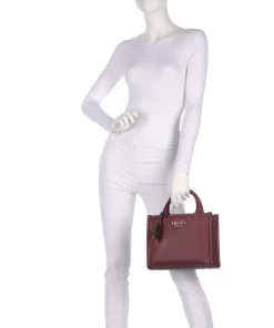 Ridhi S Handtasche Lederimitat dunkelrot