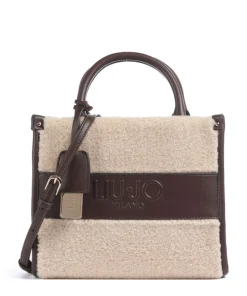 Ridhi S Handtasche Lederimitat, Kunstfell beige/braun