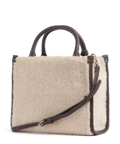 Ridhi S Handtasche Lederimitat, Kunstfell beige/braun