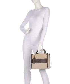 Ridhi S Handtasche Lederimitat, Kunstfell beige/braun