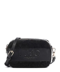 Ridhi S Umhängetasche Lederimitat, Kunstfell schwarz