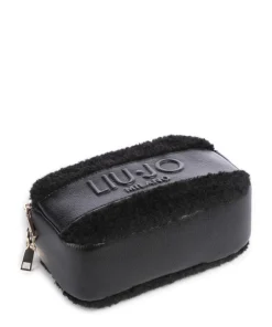 Ridhi S Umhängetasche Lederimitat, Kunstfell schwarz