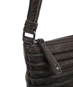 Riffelinchen Umhängetasche genarbtes Rindsleder dunkelbraun