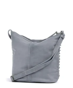 Riffellinchen Umhängetasche genarbtes Rindsleder blaugrau