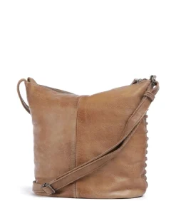 Riffellinchen Umhängetasche genarbtes Rindsleder karamellbraun