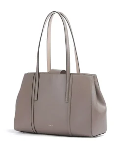 Riva L Shopper genarbtes Leder taupe