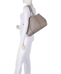 Riva L Shopper genarbtes Leder taupe