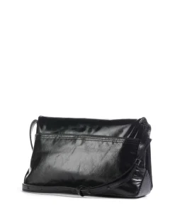 Rive Paper Touch Crinkle S Umhängetasche fein genarbtes Leder schwarz