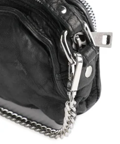 River Washed Helena Umhängetasche genarbtes Kalbsleder schwarz