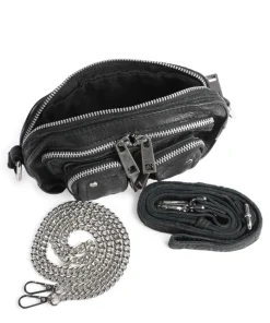 River Washed Helena Umhängetasche genarbtes Kalbsleder schwarz