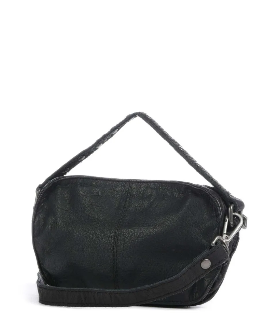 River Washed Helena Umhängetasche genarbtes Kalbsleder schwarz