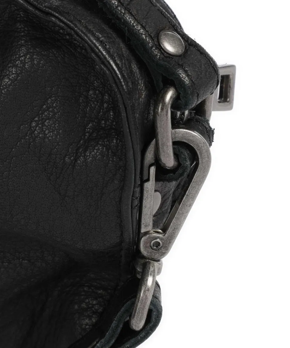 River Washed Helena Umhängetasche genarbtes Kalbsleder schwarz