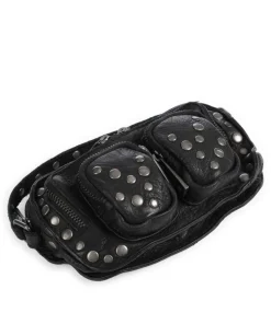 River Washed Helena Umhängetasche genarbtes Kalbsleder schwarz