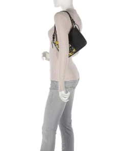 Rock Cut Schultertasche Lederimitat schwarz