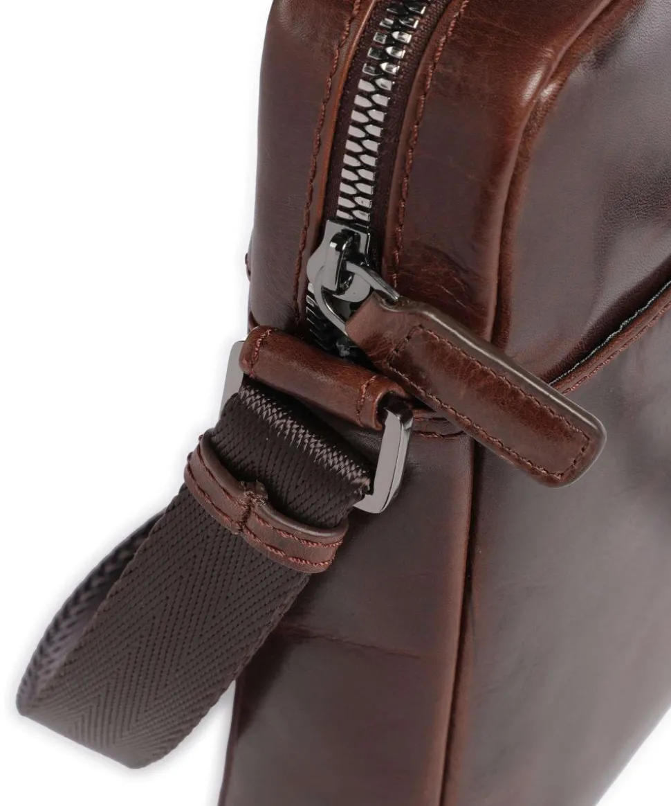 Romano Umhängetasche fein genarbtes Rindsleder dunkelbraun