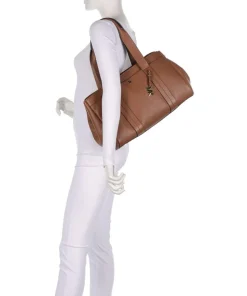 Romee Large Shopper genarbtes Rindsleder braun