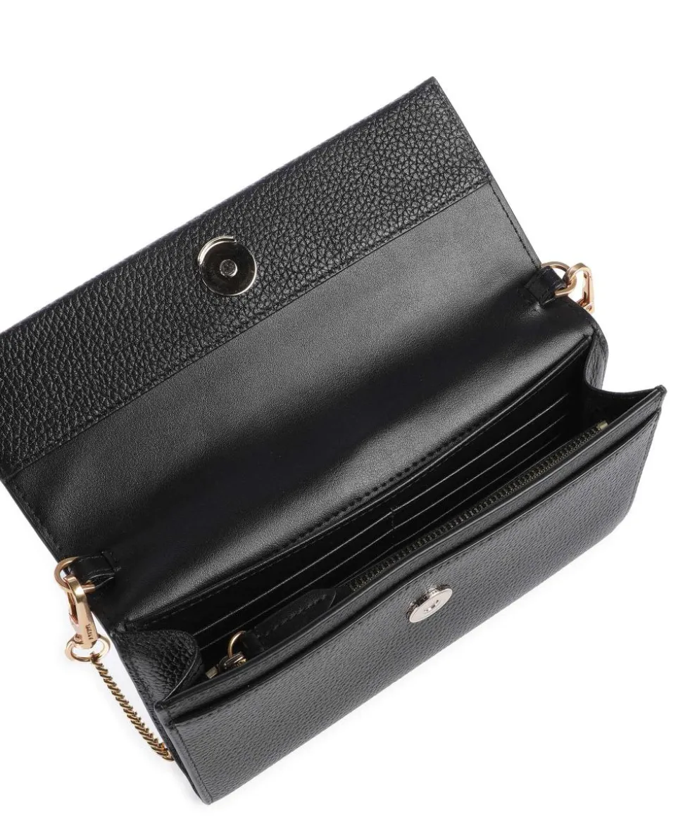 Rosa Geldbörse genarbtes Rindsleder schwarz