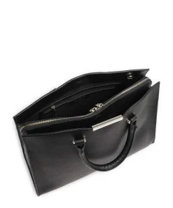 Rosane Handtasche genarbtes Rindsleder schwarz