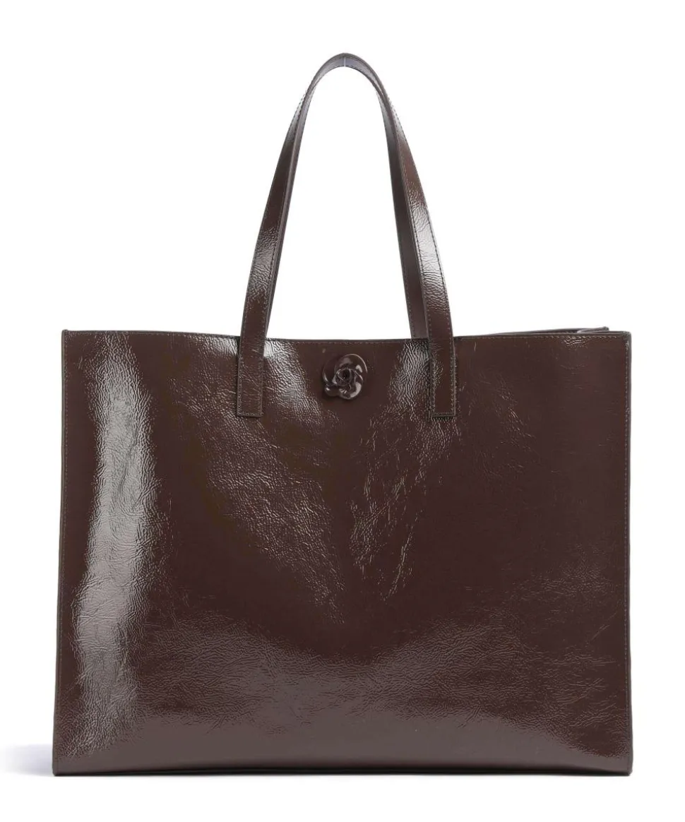 Rousah Shopper genarbtes Rindsleder dunkelbraun