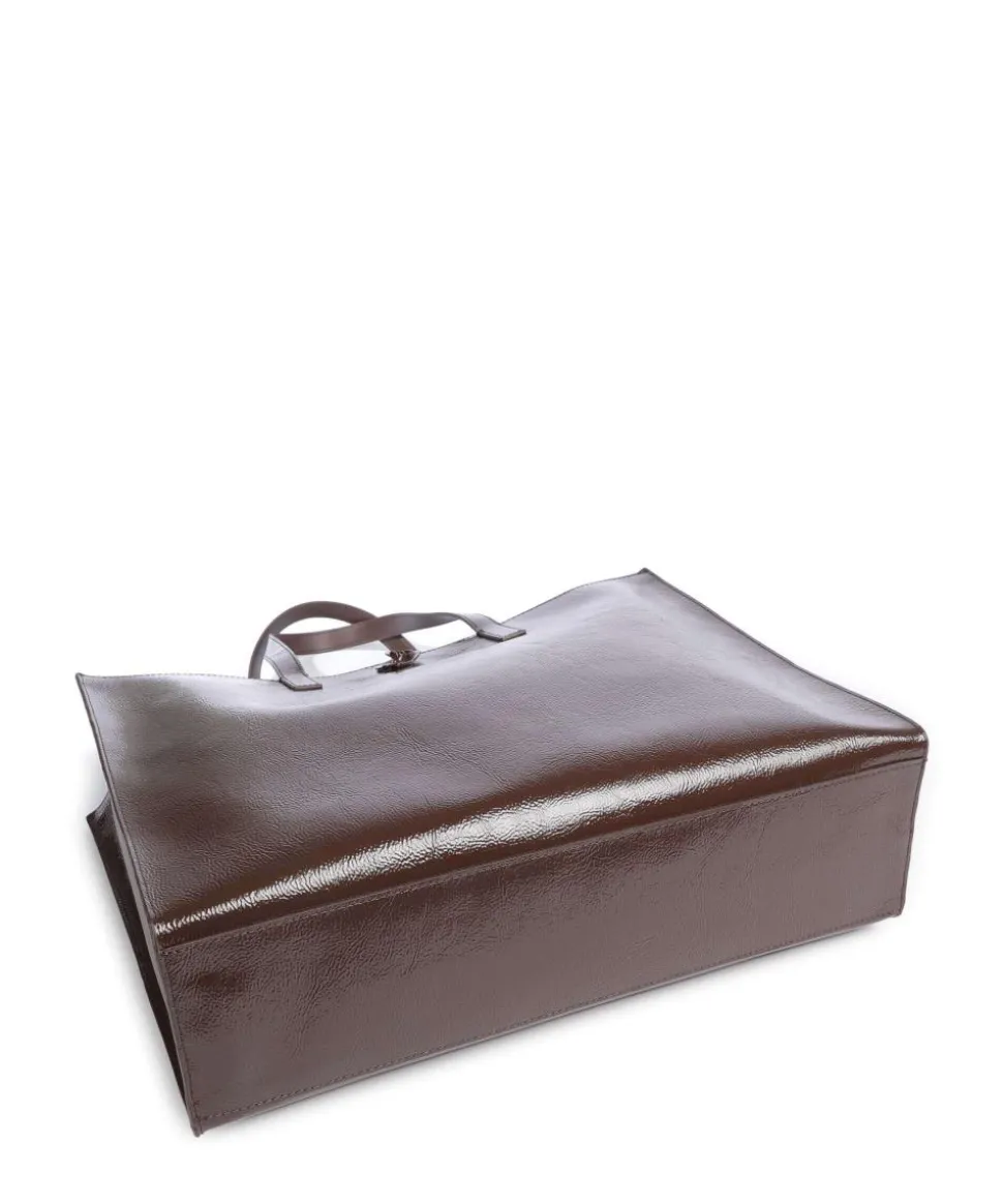 Rousah Shopper genarbtes Rindsleder dunkelbraun